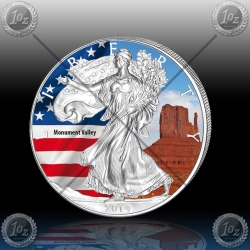 1oz ZDA $1 "Silver Eagle 2014 - Monument Valley" BARVNI 1oz ZDA $1 "Silver Eagle 2014 - Monument Valley" BARVNI